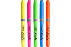 Surligneur Bic, 5 couleurs fluo