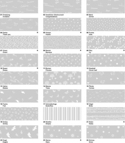 Bloc papier transparent A4 avec des motifs blancs assortis (24 feuilles)