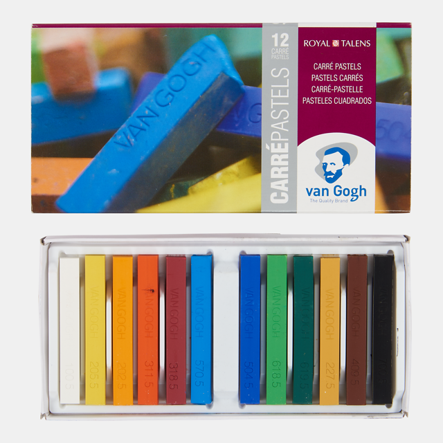 Pastels carrés van Gogh, 12 couleurs