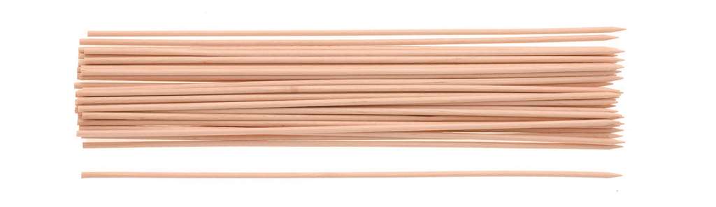 Batons brochette en bois 20cm (50 pces)