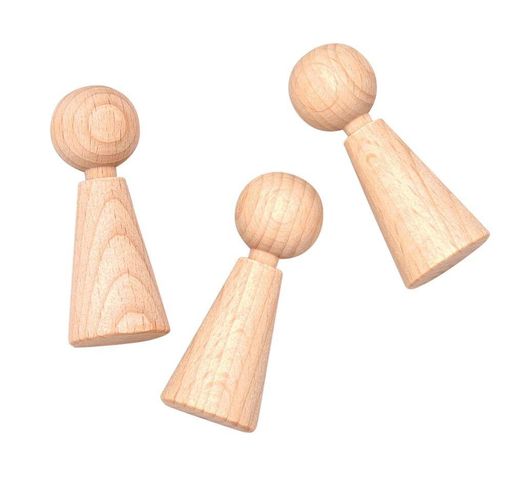 Figurine en bois 23 x 60 mm (3 pièces)