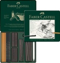 Fusains secs et naturels avec accessoires PITT
Faber-Castell, assortiment 24 pièces