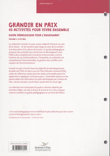 Grandir en paix, volume 3, livre du maître