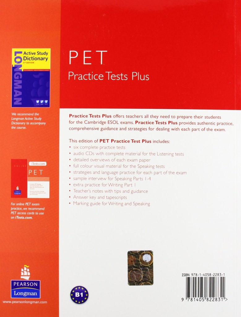 PET Practice Tests Plus 1 Student Book with Key and CD Pack