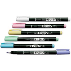 Tombow Stylo de calligraphie Fudenosuke Pastel, assortiment (6)