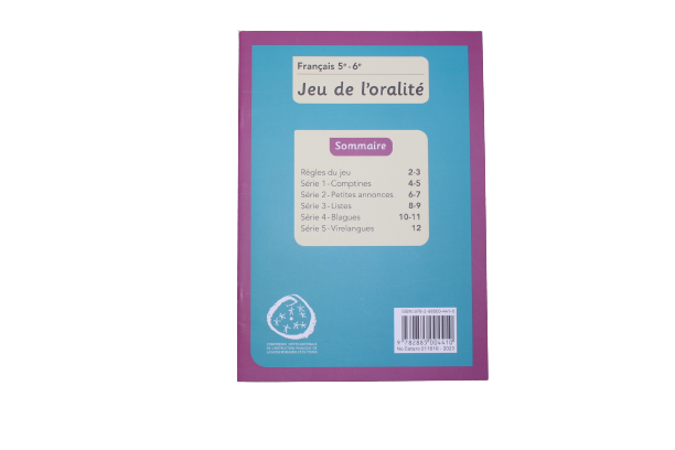 Français 5e, jeu de l'oralité (CATARO 011618)