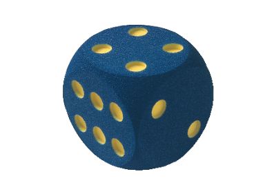 Riesen-Augenwürfel aus Schaumstoff 15 cm blau