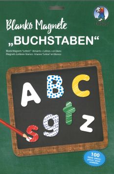 Blanko Magnete "Buchstaben" 100 Stück