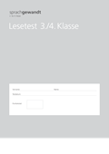 Sprachgewandt Lesetest 3./4. Klasse (10 Exemplare)