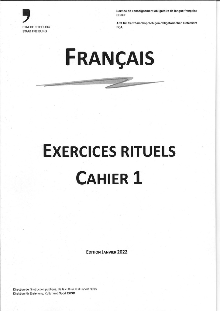 Exercices rituels de français 9 cahier No 1