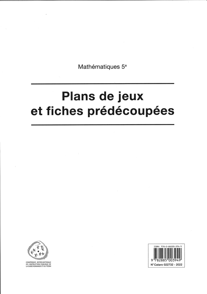 Mathématiques 5e plans de jeu et fiches pré-découpées classe