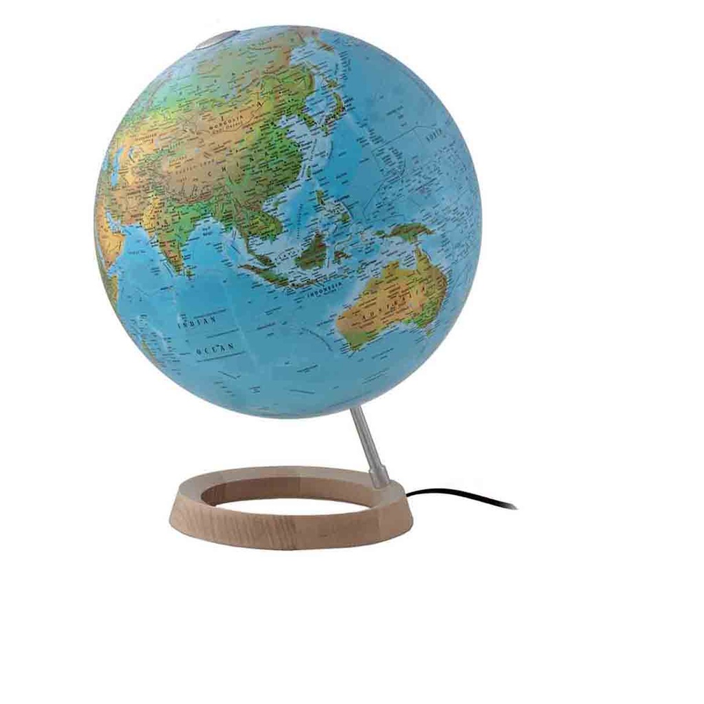 Globe terrestre Blue océan physique / politique
avec support en bois (ø 30 cm)