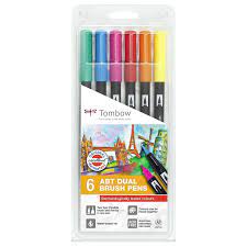 TOMBOW Dual-Brush Pen 6 Farben