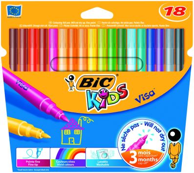 Feutres Bic Visa 18 couleurs