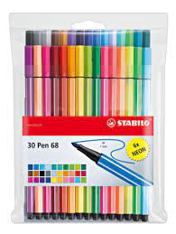 Fasermaler Stabilo Pen 68, Rollerset zu 25 Standard- + 6 Neonfarben