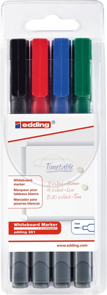 Boardmarker edding 361, Sortiment 4 Farben