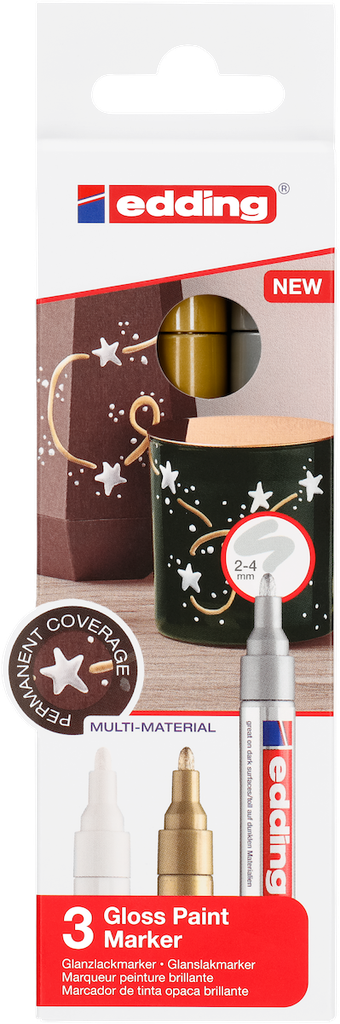 Glanzlackmarker edding 750 Sortiment 3 Metallic-Farben