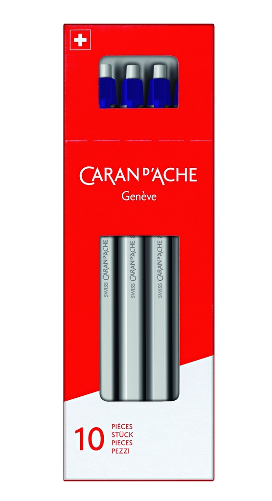 Stylo à bille avec clip Caran d'Ache No 825 , emballage 10 pièces