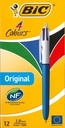 Stylos Bic 4 couleurs (12 pièces)