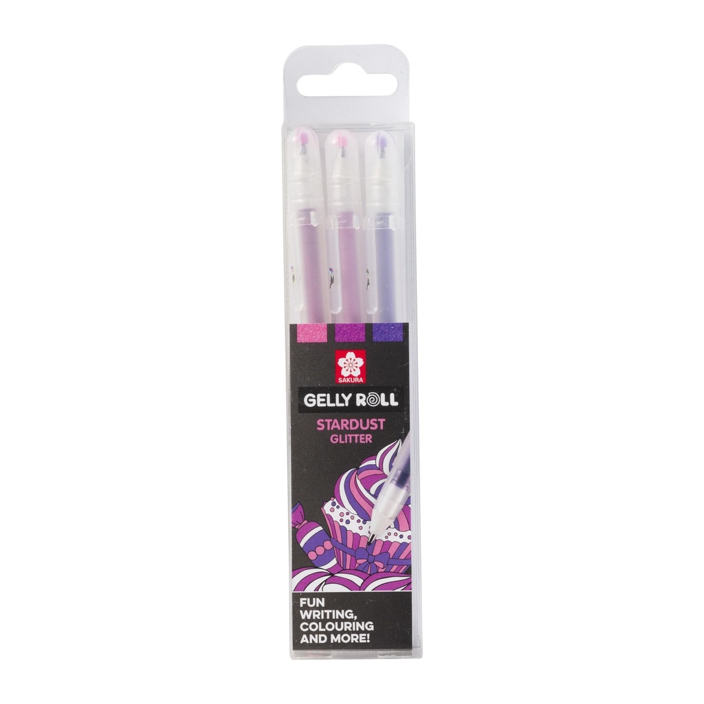 Stylo Gel Stardust Glitter 3 pces