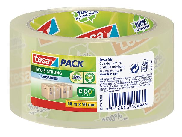 Verpackungsband transparent tesa® Eco & Strong 66m : 50mm