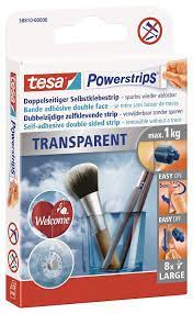 Powerstrips® tesa 8 étiquettes transparentes larges