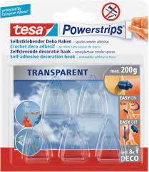 Powerstrips® tesa transparent 5 Deko-Haken und 8 Streiefen