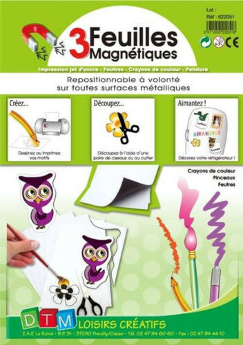 Feuilles magnétiques A4 pour imprimante jet d'encre (3 fles)