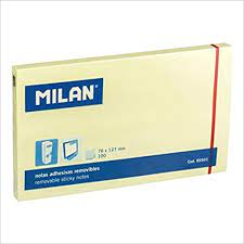 ​Feuilles adhésives jaune Milan 76 x 127 mm (100 fles)