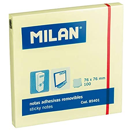 Haft-Notizzettel gelb Milan 76 x 76 mm (100 Blatt)