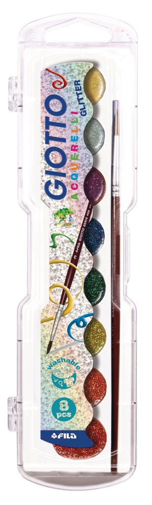 Aquarelle Glitter Giotto 8 couleurs