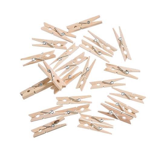 Pincettes en bois naturel 4.5 cm - 24 pièces