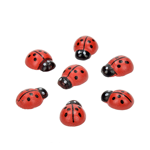 Coccinelles en bois 13 x 10 mm - 60 pièces