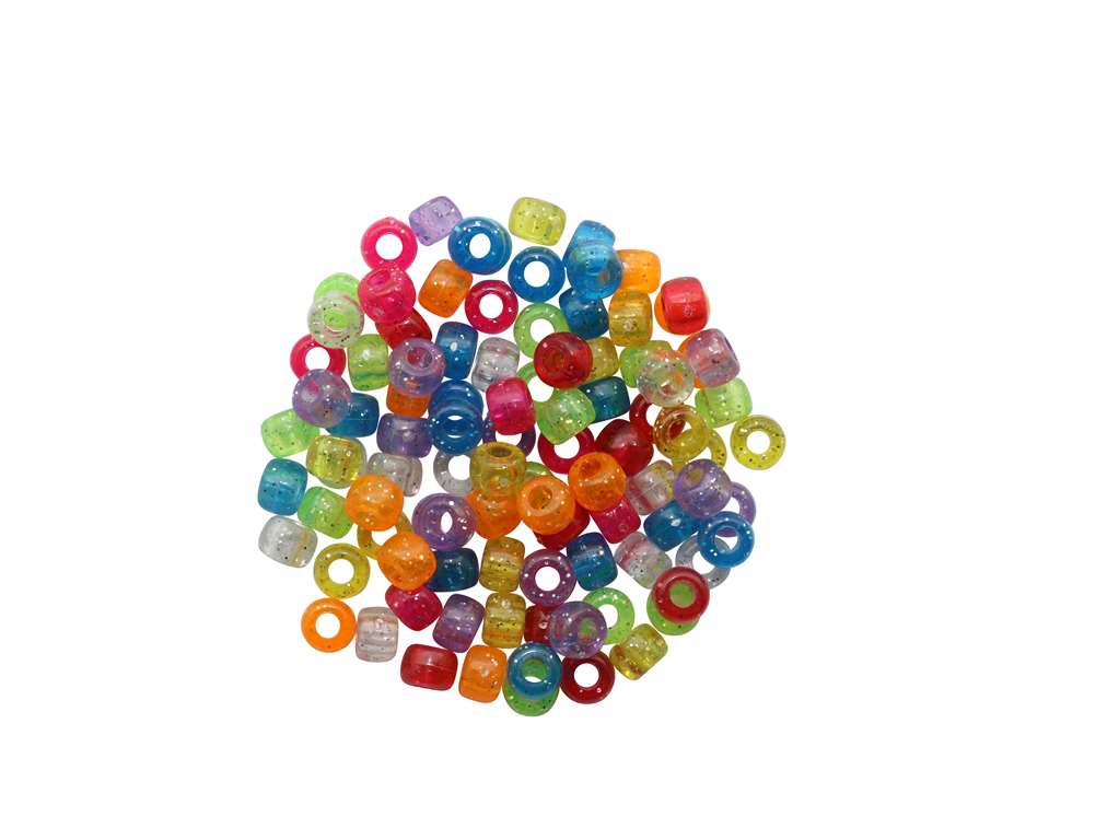 Perles en plastique 6 x 9 mm 25 g