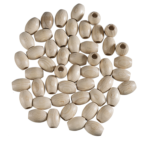 Perles olives en bois brut percées ø 10 mm 50 pces