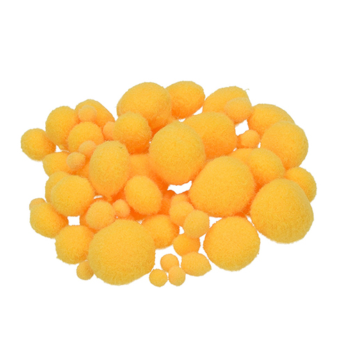 Pompons diverses grandeurs - 75 pces