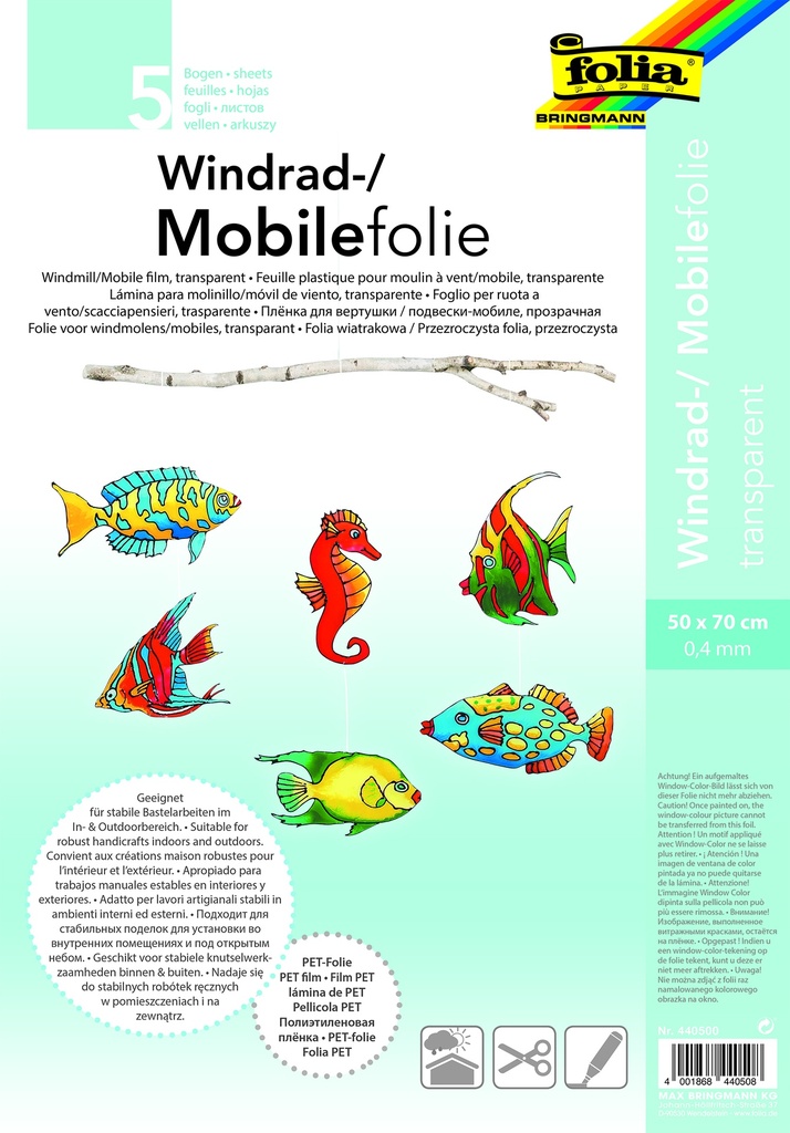 Mobilfolie transparent 0.40 mm 50 x 70 cm