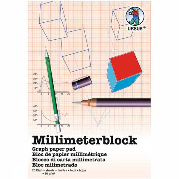 Millimeterpapierblock A4 (25 Blatt)