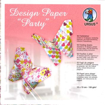 Faltblätter «Party» 100 g/m2 15 x 15 cm (50 Blatt)