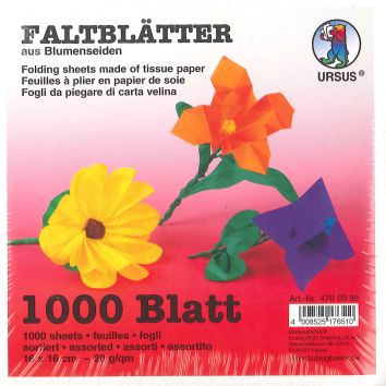 Faltblätter aus Blumenseiden 16 x 16 cm, 20 g/m2 (1000 Blatt)