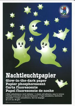 Nachtleuchtpapier selbstklebend 22 x 31cm, 2 Blatt