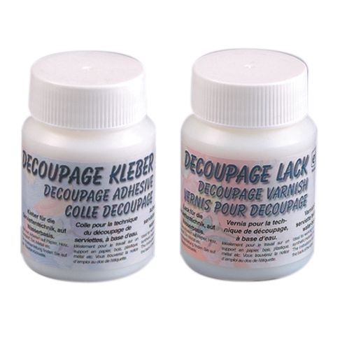 Decoupage set avec colle et vernis (2 x 100 ml)