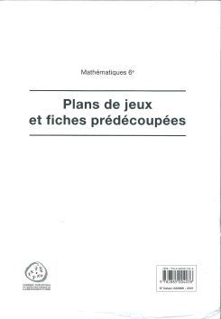 Mathématiques 6e, Plans de jeux et fiches prédécoupés CATARO 022868