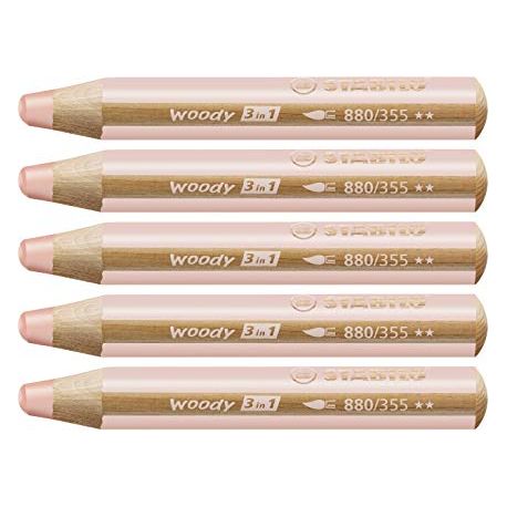 Crayon de couleur Stabilo Woody 3in1  boîte de 5 pièces