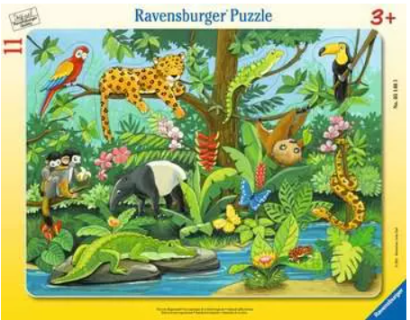 Rahmenpuzzle «Tiere im Regenwald» 11 Teile