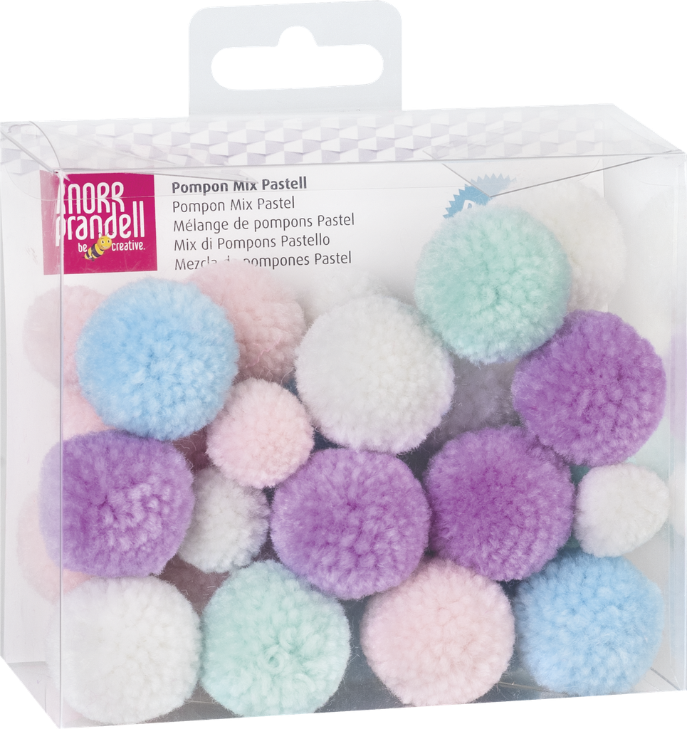 Pompon Mix Sortiment pastell  30 Stück