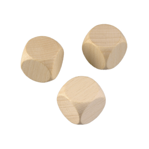 Dés en bois 25 mm - 20 pièces