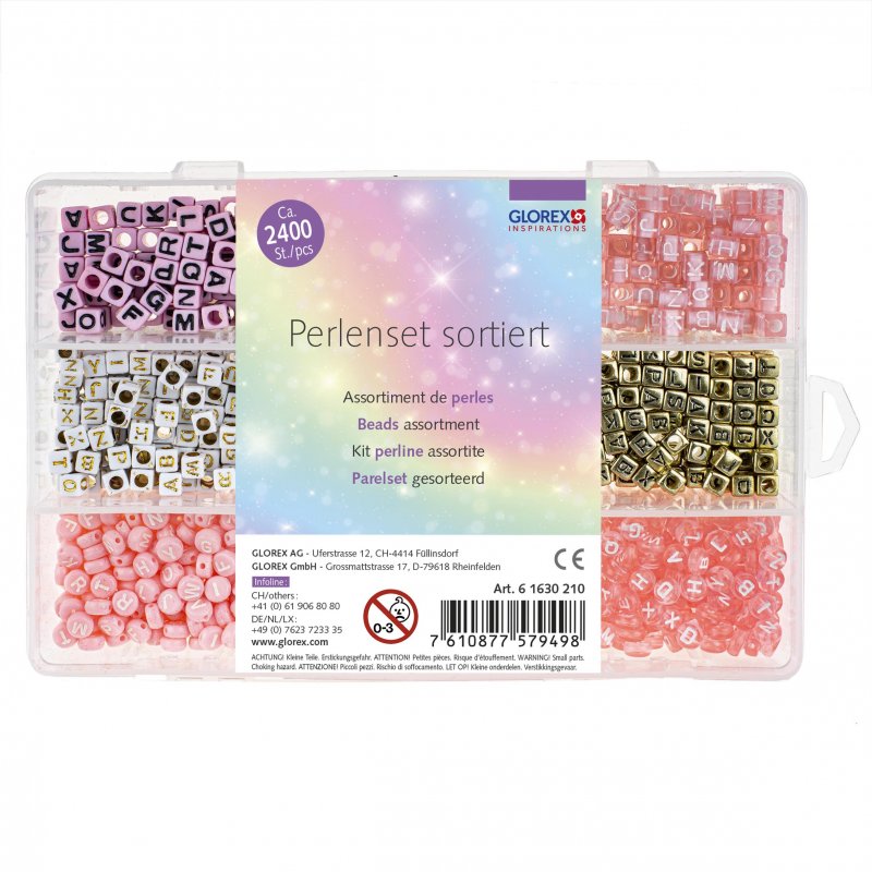 Perles assortiment lettres cubes