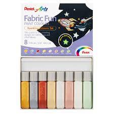 Peinture pour tissus set de 8 couleurs métalliques Pentel Fabric Fun