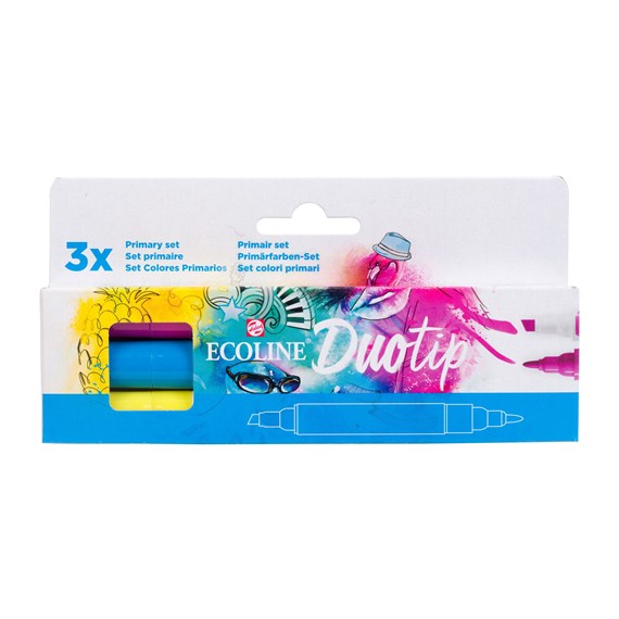 Ecoline Duo Tip Primärfarben-Set - 3 Farben